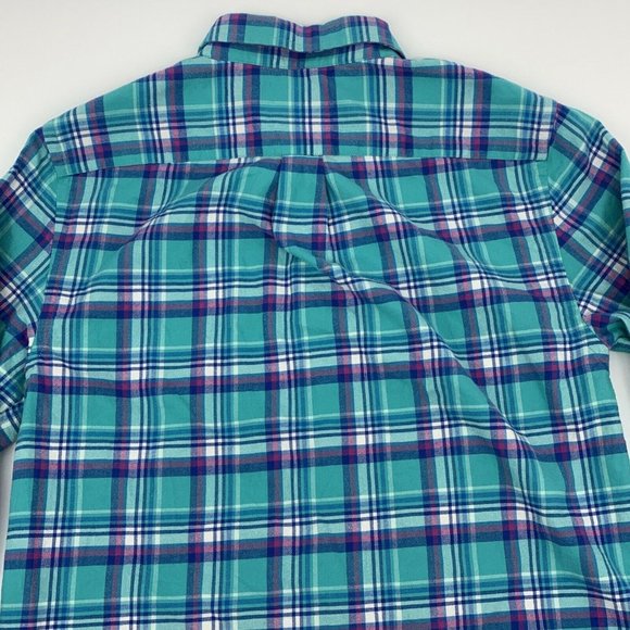 Girl's Vineyard‎ Vines L/S Button Down Whale Shirt Teal/Pink/White Plaid L (16) - Picture 10 of 10